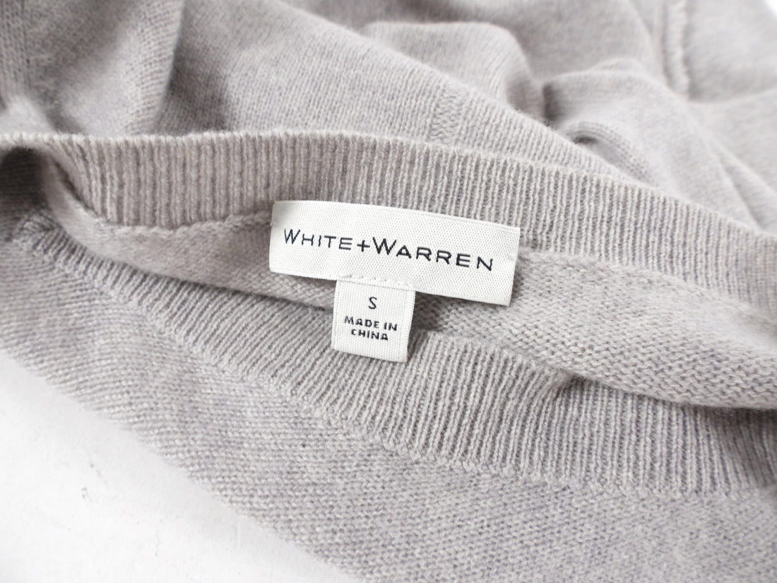 White + Warren Light Grey Cashmere Sweater - S