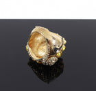 Michelle Monroe Yellow Crystal Gold Snake Statement Cocktail Ring - 9.25