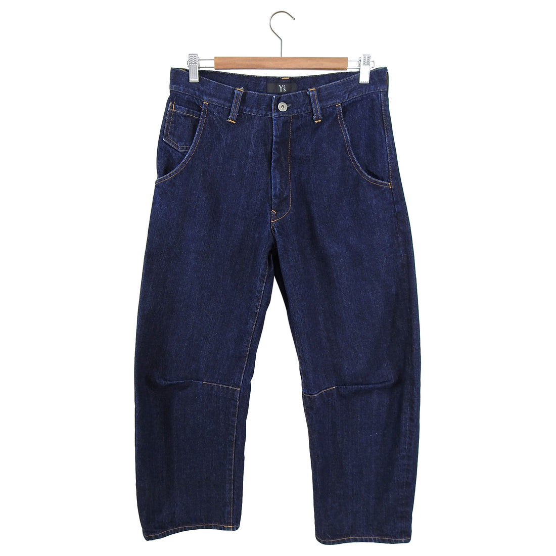 Y's Yohji Yamamoto Gusset Dark Blue Curved Leg Denim Jeans - 6