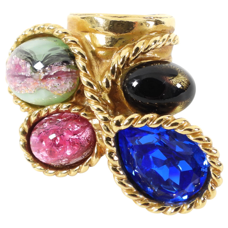 Yves Saint Laurent Arty Multi Jewel Cluster Ring - 6