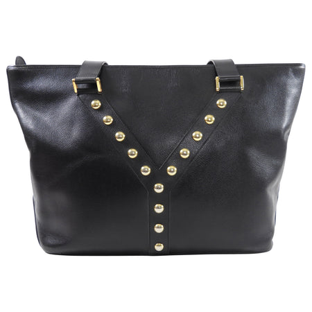 Yves Saint Laurent Vintage Black Stud Y Ligne Tote Bag