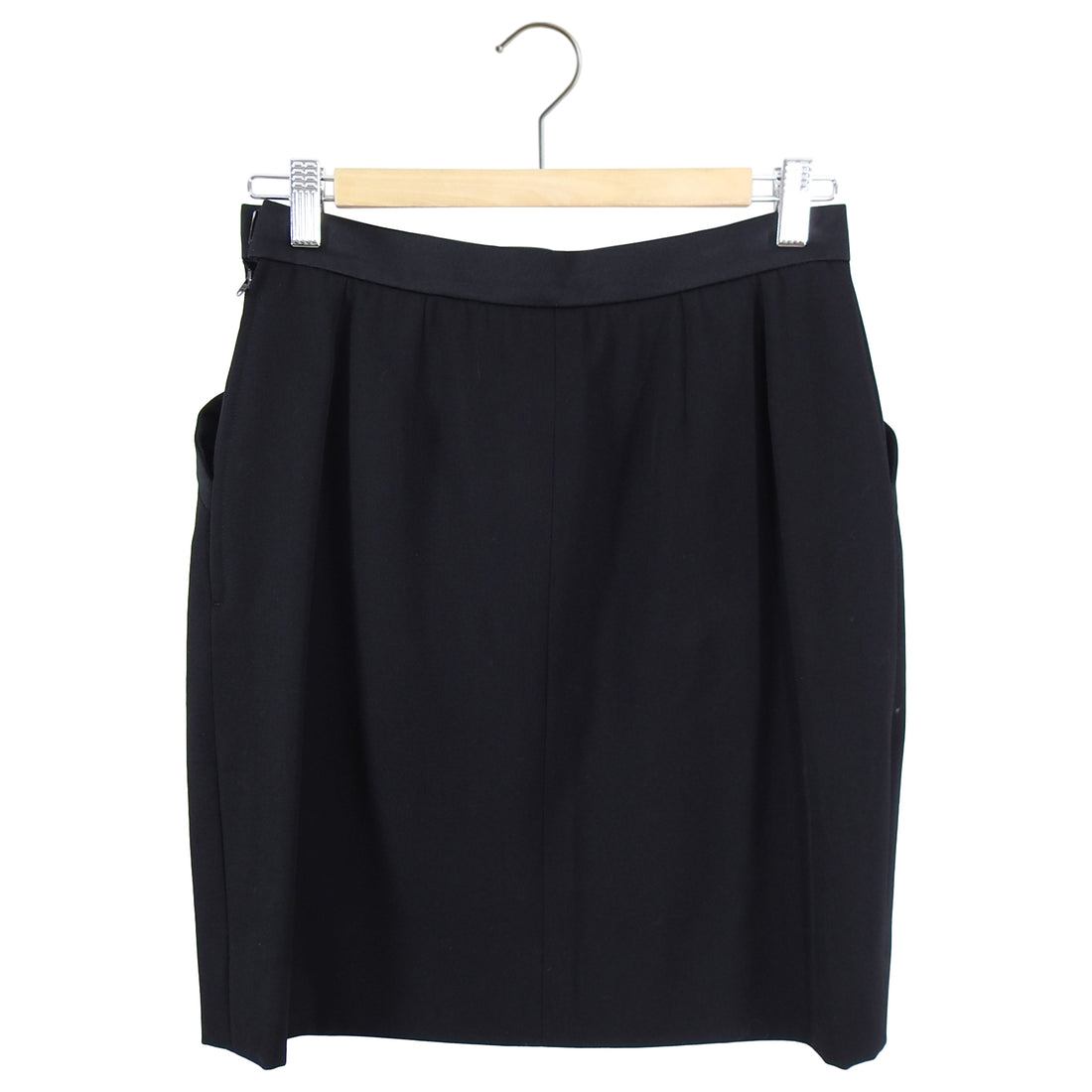 YSL Yves Saint Laurent Vintage 1980's Black High Waist Pencil Mini Skirt - S / 6