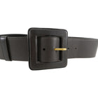 YSL Yves Saint Laurent Dark Brown Wide Leather Belt