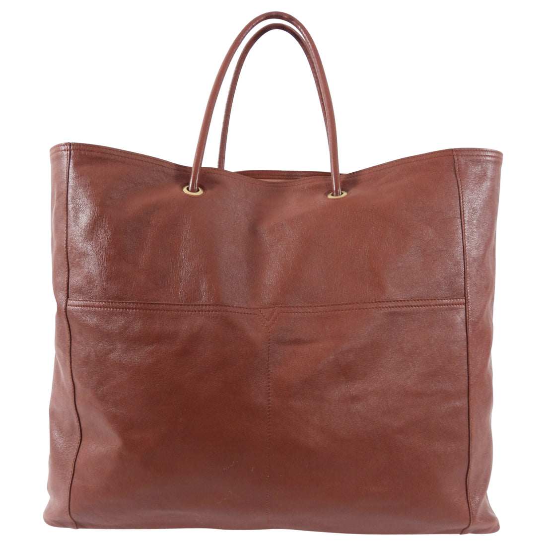 Yves Saint Laurent Brown Leather Large Sac Chyc Tote Bag