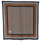 YSL Vintage 1970's Brown Geometric Silk Square Scarf