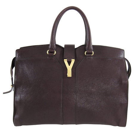 YSL Yves Saint Laurent Plum Cabas Chyc Large Satchell Bag