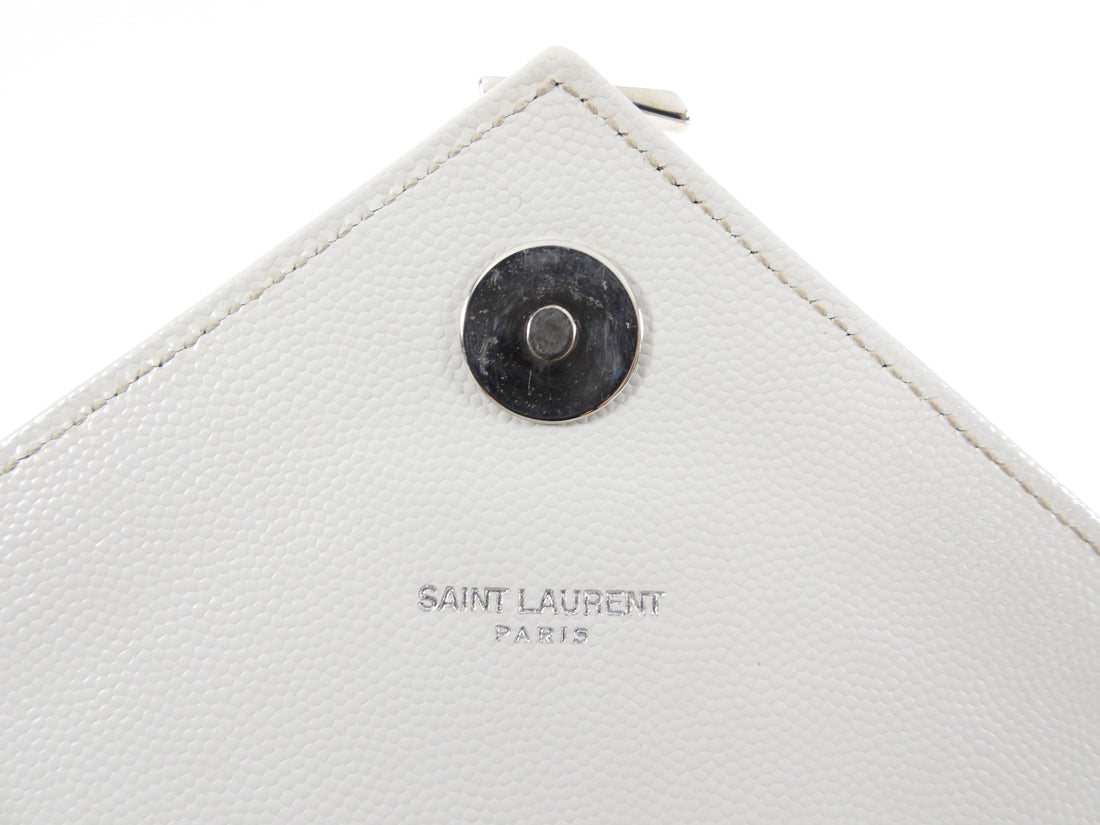Saint Laurent Large Grey Chevron Envelope Flap Bag