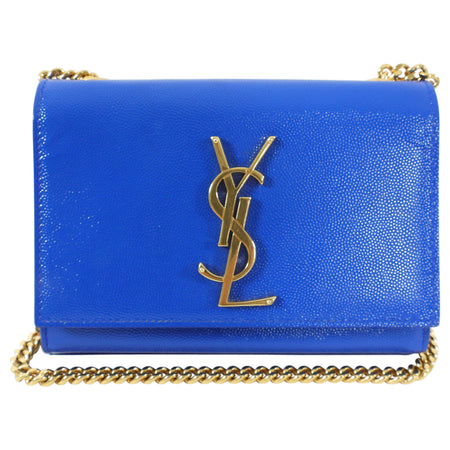 Saint Laurent Blue and Gold Mini Kate Crossbody Bag