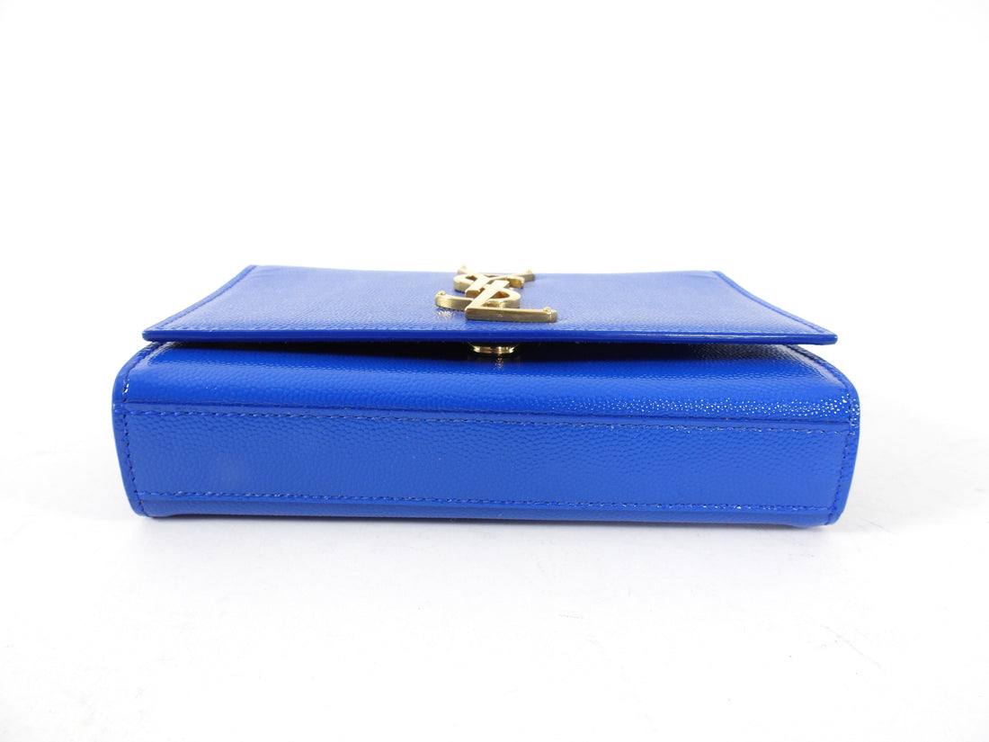 Saint Laurent Blue and Gold Mini Kate Crossbody Bag