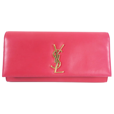 Saint Laurent Fuchsia Pink Calfskin Cassandre Clutch Bag