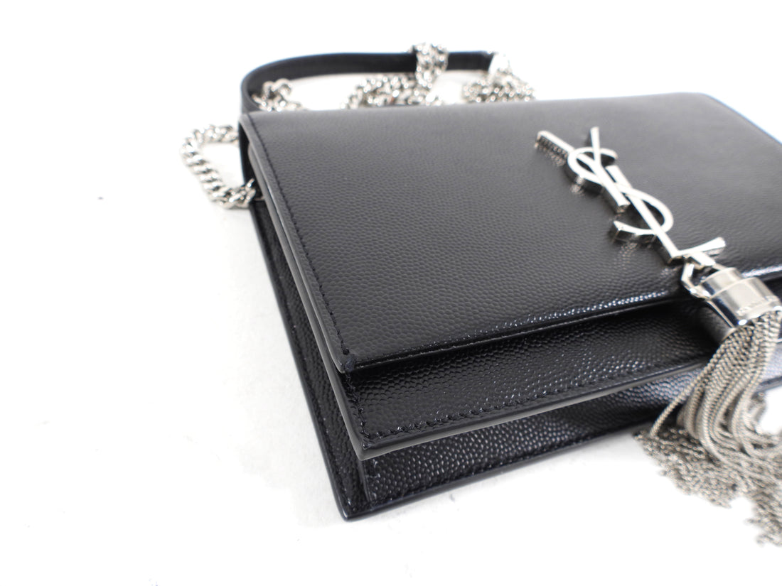 Saint Laurent Black Kate Tassel Wallet on Chain Bag – I MISS YOU