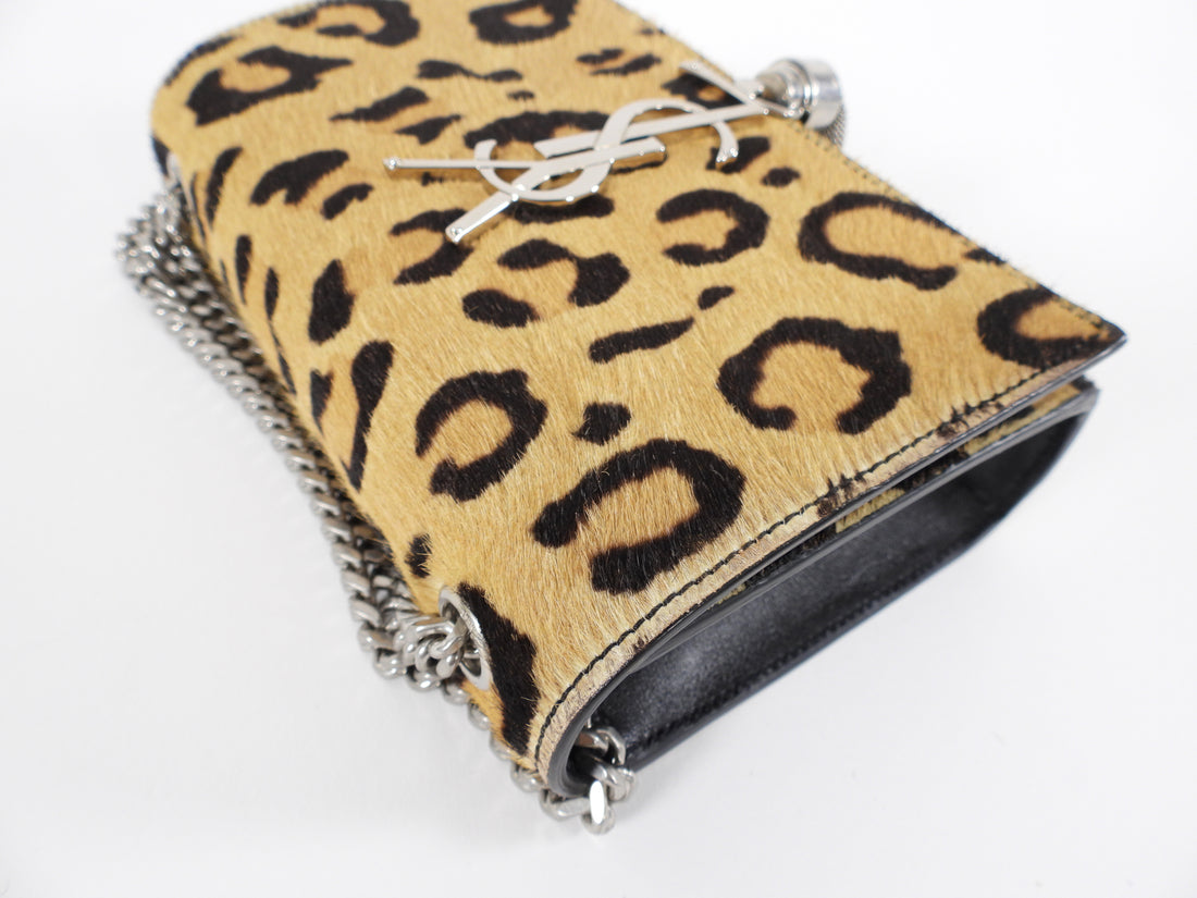 Saint Laurent Mini Calf Leopard Kate Tassel Crossbody Bag