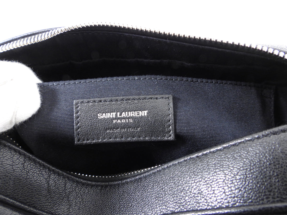 Saint Laurent Black Lambskin Lou Camera Crossbody Bag