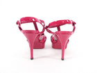 YSL Yves Saint Laurent Cherry Pink Patent Tribute Sandals - 35.5