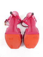 YSL Yves Saint Laurent Cherry Pink Patent Tribute Sandals - 35.5