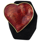 Yves Saint Laurent Vintage Red Enamel Heart Pin / Brooch