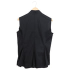 Yves Saint Laurent Black Cotton Sleeveless Shirt with Gold Buttons - L