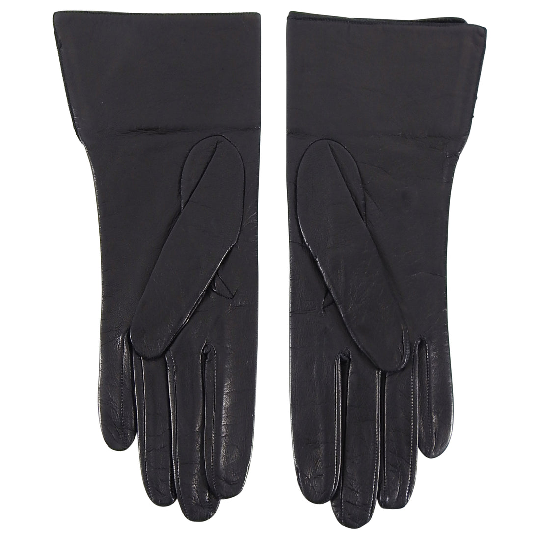 YSL Yves Saint Laurent Vintage Black Leather Gloves