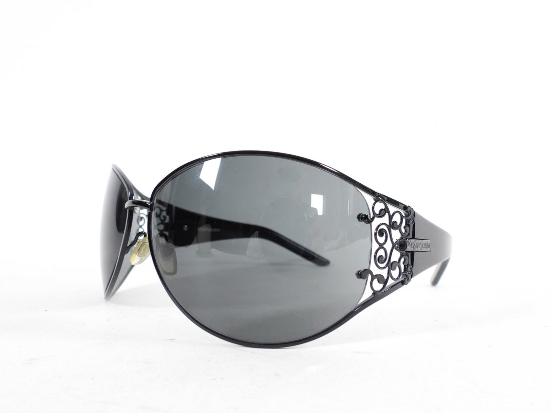 Yves Saint Laurent Vintage Black Wrap Sunglasses