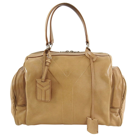 YSL Yves Saint Laurent Light Tan Y Line Satchel Bag