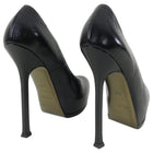 Yves Saint Laurent Black Leather Tribtoo Pump Heels