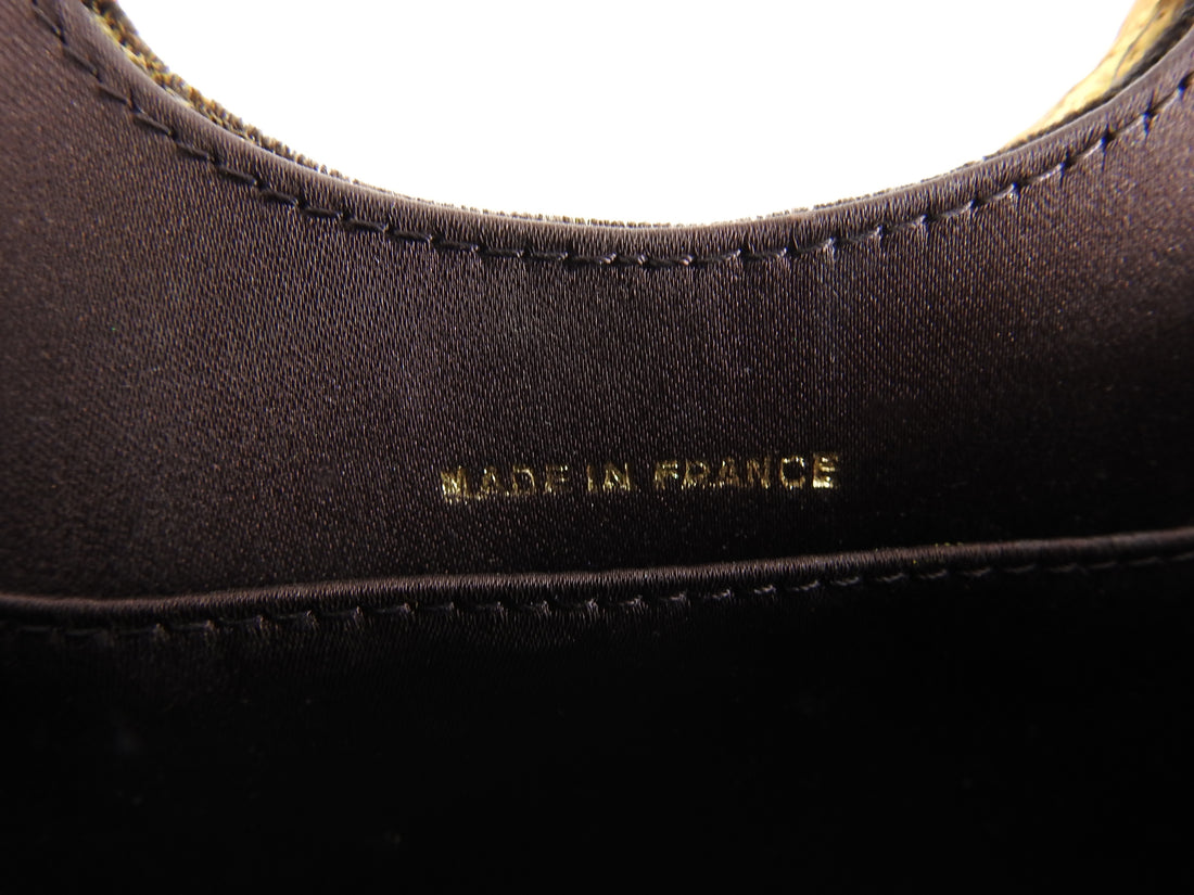 Yves Saint Laurent Haute Couture Vintage 1990’s Brown Velvet Jewelled Bag