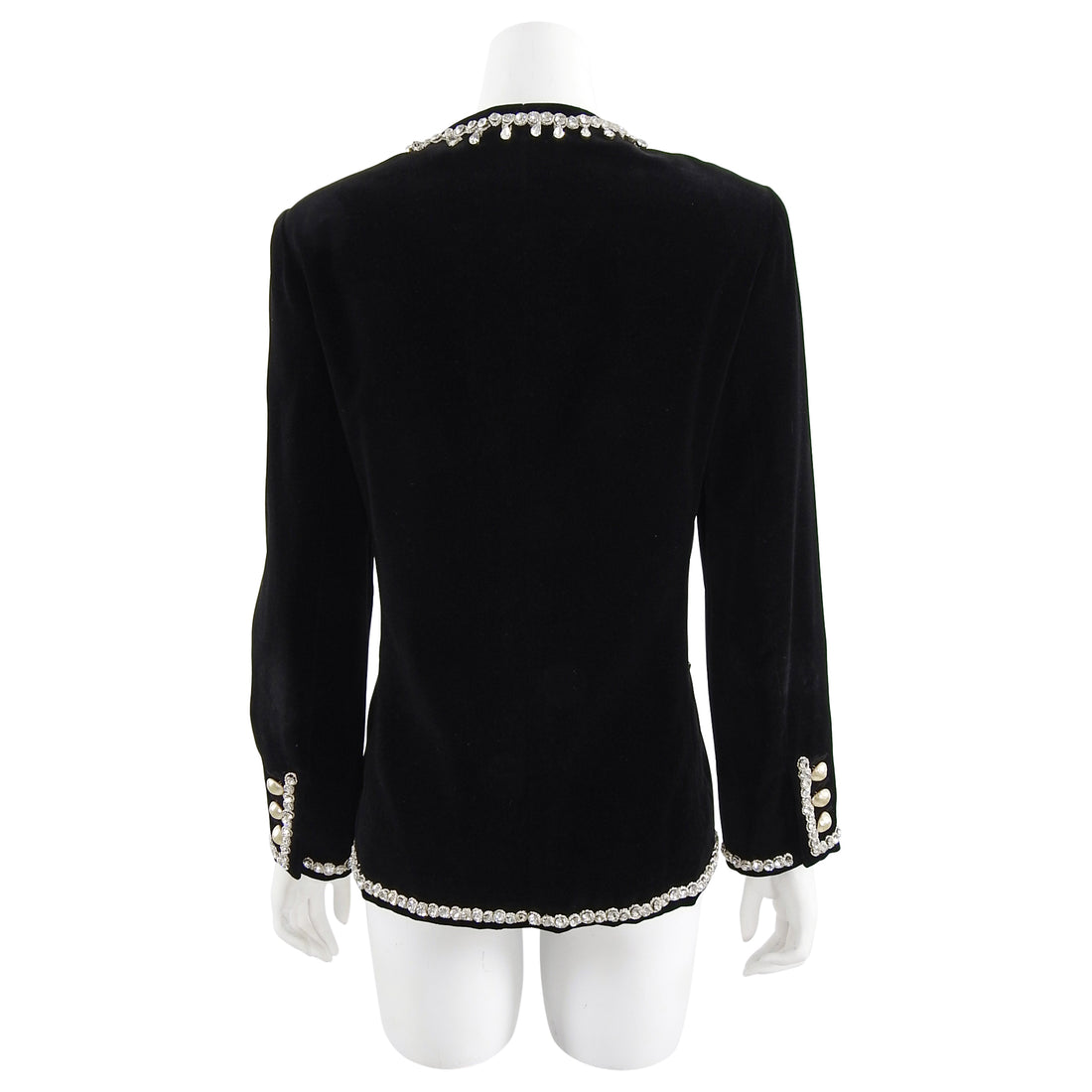 Yves Saint Laurent YSL Vintage 1980’s Black Velvet Jewelled Jacket