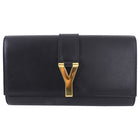 Saint Laurent Y Ligne Black Leather Clutch Bag