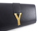 Saint Laurent Y Ligne Black Leather Clutch Bag