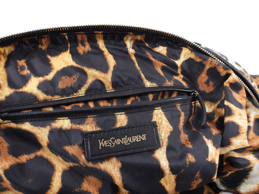 Yves Saint Laurent Leopard Nylon Easy Y Duffle Bag