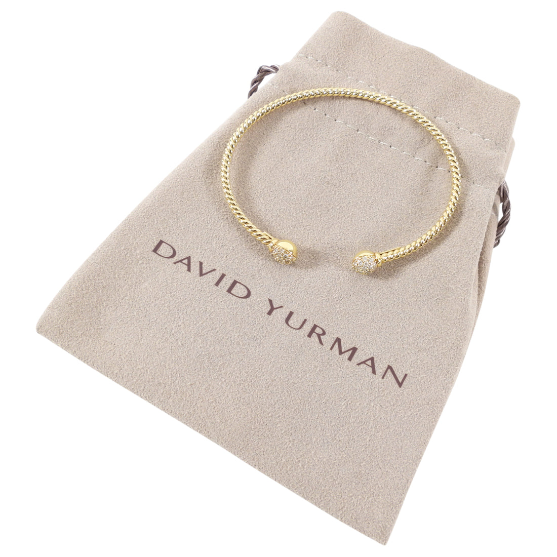 David Yurman 18k Gold Diamond Petite Solari Bead Bracelet